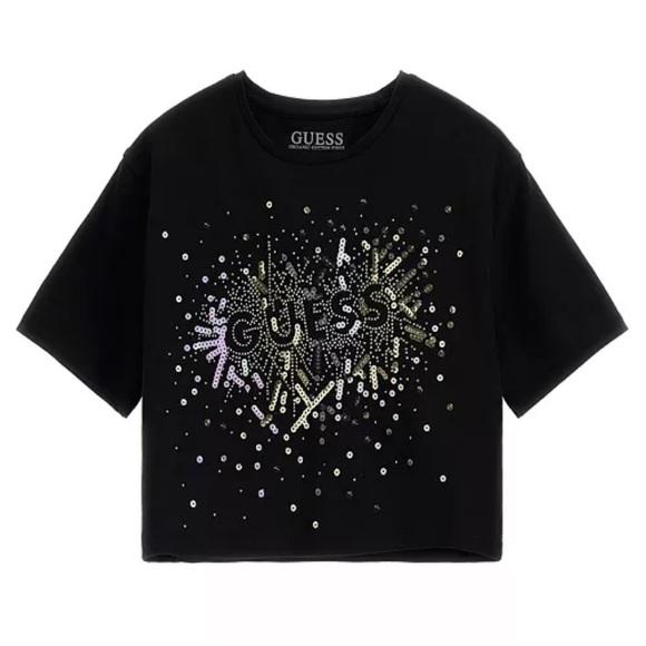 Guess Other - GUESS Big Girls Stretch Jersey Rhinestone and Embroidered Sequin Top Logo 12